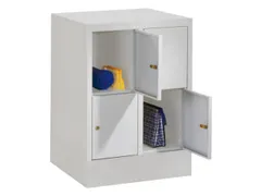 lockerkast,HxBxD 855x600x500mm,2x2vakken,RAL7035,front RAL7016