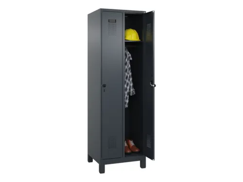 locker,HxBxD 1950x600x500mm,2vak,vak B 300mm,draaigrendel,voeten