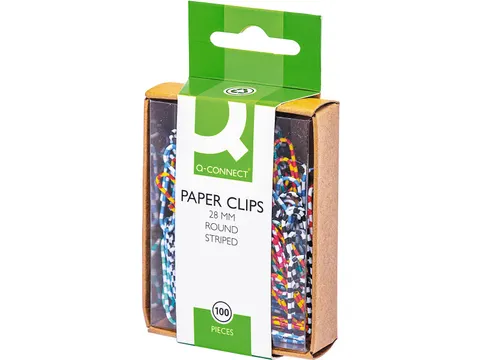 Attache-Tout, 28 Mm, Boîte De 100 Pièces, Couleurs Assorties Rayées