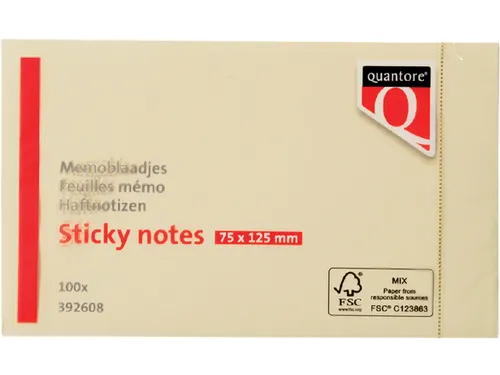 Memoblok Quantore 76x127mm geel