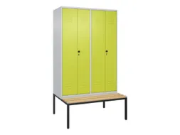 PBM-locker met bank,HxBxD 2120x1200x815mm,4vak,vak B 300mm