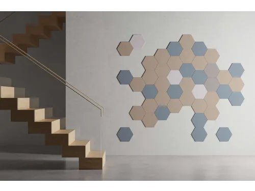 Akoestische PET-vilt Hexagon tegels donkergrijs 30x26cm 22 stuks