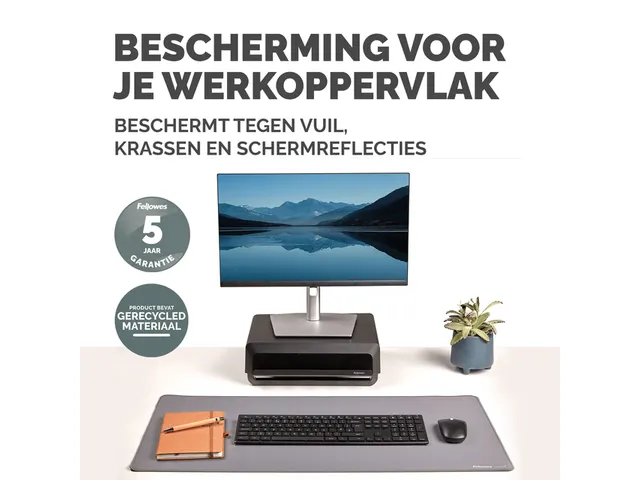 Bureau-onderlegger Fellowes Breyta grijs 80x40cm