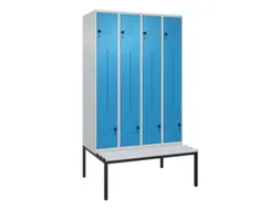 Z-garderobekast,HxBxD 2120x1200x815mm,8vak,vak B 300mm,draaigrendel