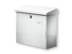 muurbrievenbus,staal,wit,HxBxD 340x380x148mm,inworp boven,uitname voor