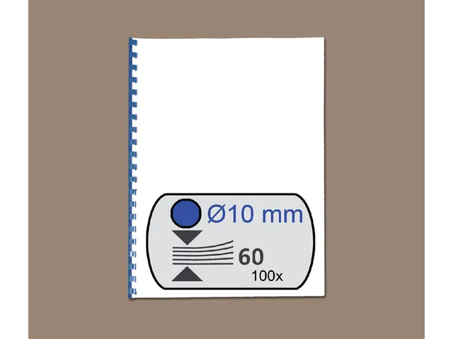 Bindrug GBC 10mm 21-rings A4 blauw 100stuks