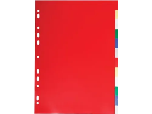 tabbladen A4 PP 12/100e 12-delig assorti 15-gaats