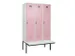 locker met bank,voor scheiding van kleding,HxBxD 2120x1200x815mm,3vak