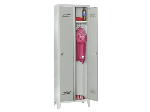 lockerkast v. kinderen,HxBxD 1600x630x500mm,2vak,RAL7035,front RAL7035