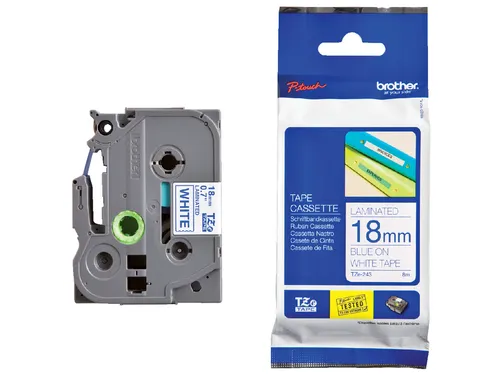 Labeltape Brother P-touch TZe-243 standaard 18mm blauw op wit