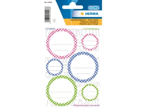 Etiket Herma 15028 Keuken Rond voor Deksel assorti 3 vel
