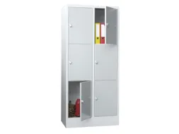 lockerkast,HxBxD 1850x800x500mm,2x3vakken,RAL7035,front RAL7016