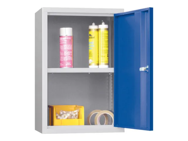 Hangkast 600x400x300mm 1 Verstelbaar Legbord Ral 7035 Front Ral 5010