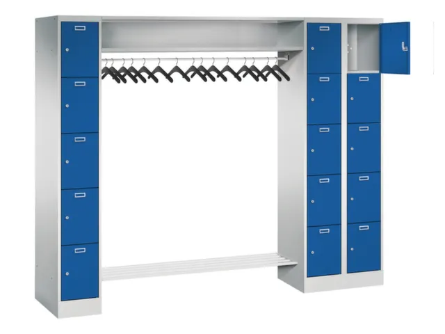 personeelsgarderobe cil.slot 1950x2250x500mm 3x5 vakken 300mm RAL5010