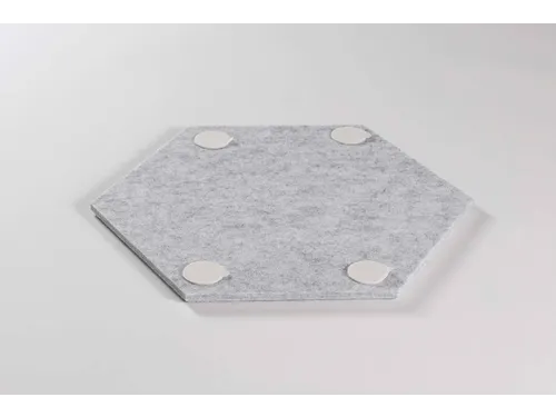 Akoestische PET-vilt Hexagon tegels lichtgrijs 30x26cm 22 stuks