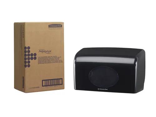 Toiletpapierdispenser Aquarius duo voor kleine rollen zwart 7191