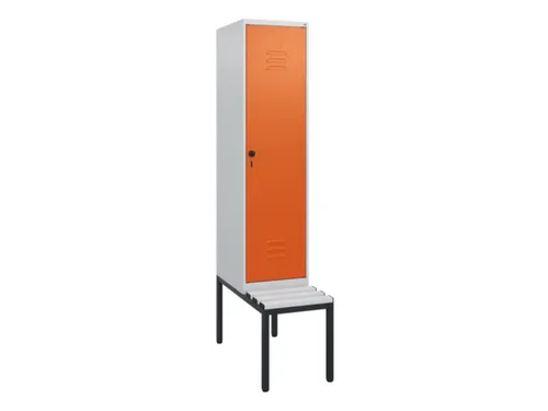 locker met bank,HxBxD 1950x400x815mm,1vak,vak B 400mm,draaigrendel