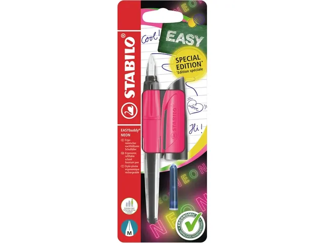 Vulpen STABILO Easybuddy M neon roze blister à 1 stuk