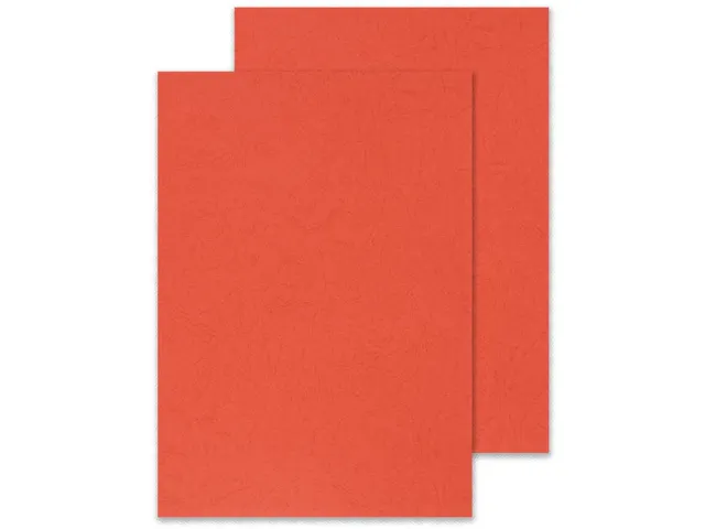 Dekblad A4 Rood Lederlook 250 Grams Pak 100 Stuks