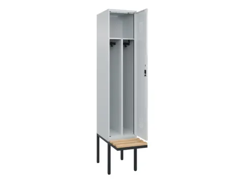 locker met bank,voor scheiding van kleding,HxBxD 2120x400x815mm,1vak