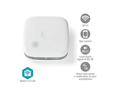 Rookmelder Nedis Smartlife Wifi 10 jaar sensor wit