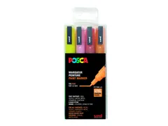 Verfstift Posca PC3M Fijne punt 0,9-1,3mm 4 stuks glitter kleuren warm