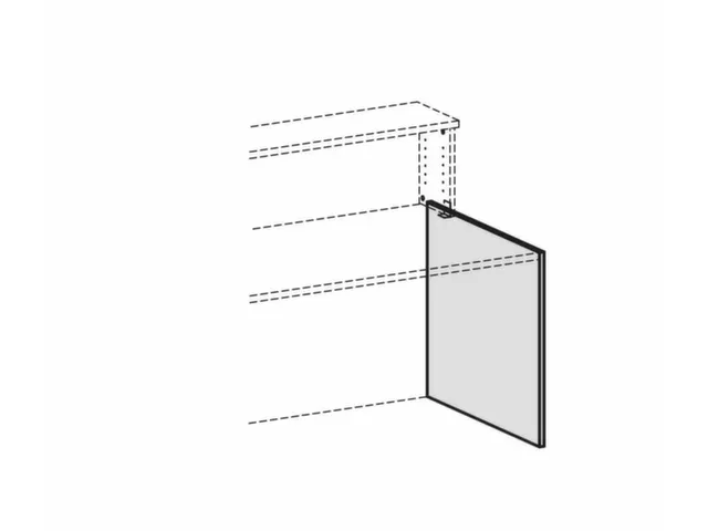 zijpaneel,v. balie,D 800mm,hout,wit