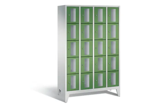 Lockerkast 1850x1190x500mm 4x5 vakken Cilinderslot Poten, RAL6011