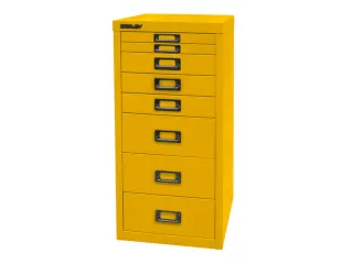 kantoor-ladekast HxBxD 590x279x380mm 8 laden romp + front geel staal - 3