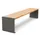 zitbank B 1800mm 3latten zitting licht eikenhout H 450mm staal grijs