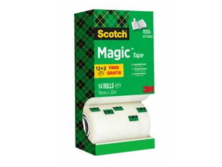 Plakband Scotch Magic 810 19mmx33m onzichtbaar mat 12+2 gratis - 3