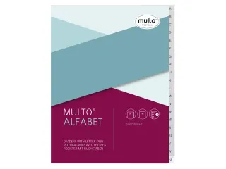 Tabbladen Multo PP A4 23-Gaats 7042020 20-Delig Grijs A-Z - 1