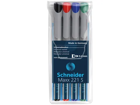 Universele Marker Maxx 221 S Non-permanent Assorti Etui 4 Stuks