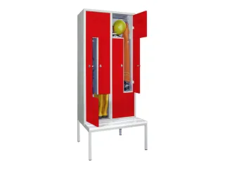 Z-garderobekast,HxBxD 2100x800x800mm,vak B 400mm,RAL7035,front RAL3000 - 2