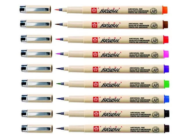 Viltstift met brushpen Bruynzeel Sakura Pigma etui 9 kleuren assorti