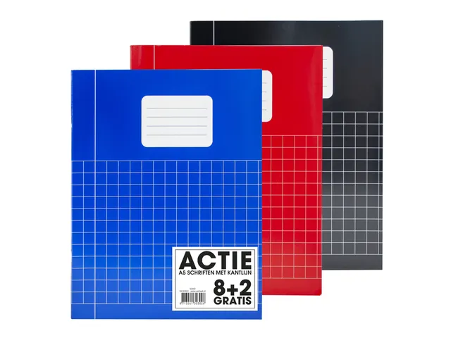 Schrift SOHO Basic A5 ruit 10x10mm 80 pagina's 60gr assorti 8+2 gratis