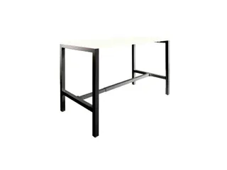 Domino Basic Statafel 160x80x110cm Wit blad, Onderstel Zwart - 1