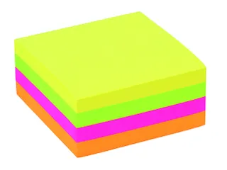 Memoblok Quantore 76x76mm neon kleuren assorti 4 kleuren - 10