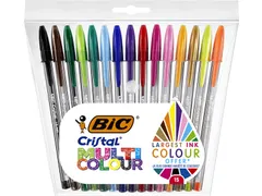 Balpen Bic Cristal large multicolour assorti etui à 15 stuks