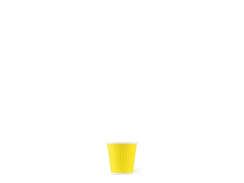 Beker porselein Les Artistes Paris 80ml met siliconen grip Geel