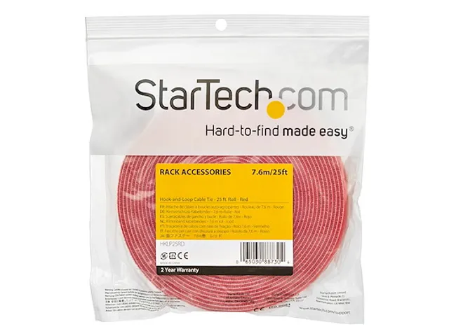 7,6m Bulk Rol Klittenband herbruikbaar rood op maat te knippen