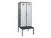 locker met bank,voor scheiding van kleding,HxBxD 2120x800x815mm,2vak