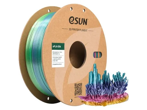 eSUN 3D printer Filament ePLA-Silk 1,75mm Rainbow Coral 1kg