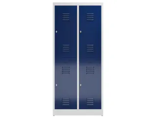 Dubbeldekse garderobekast 1800x800x500mm 2x2vak 400mm RAL7035 RAL5010 - 2