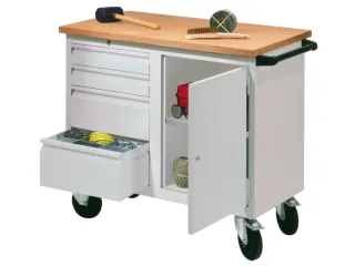 Werkplaatswagen 400kg Staalplaat 915x1090x600mm 1 Kast 4 Laden - 2