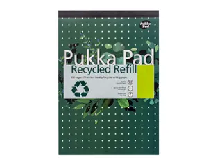 Schrijfblok Pukka Recycled A4 lijn 4-gaats 100 vel 80 gram groen - 2