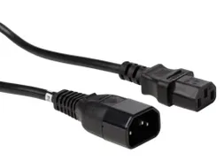 Voedingskabel Zwart C14 + C13 L=1.8m H05VV-F 3G1.00mm²