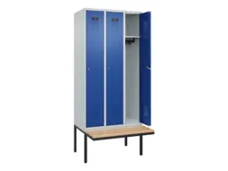 locker met bank,HxBxD 2120x900x815mm,3vak,vak B 300mm,cilinderslot
