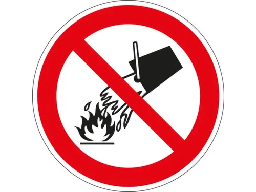 Verbodsbord,Verboden M. Water Te Blussen,Sticker,Folie,Standaard