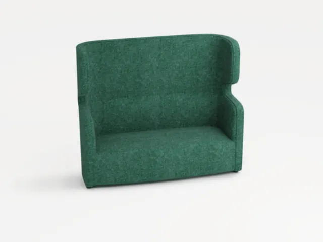 sofa,2-zits,geluidabsorberend,stof turkoois,HxBxD 1330x1570x760mm